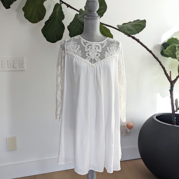 NWOT For Love & Lemons Ivory Lace Babydoll Dress - Picture 3 of 6